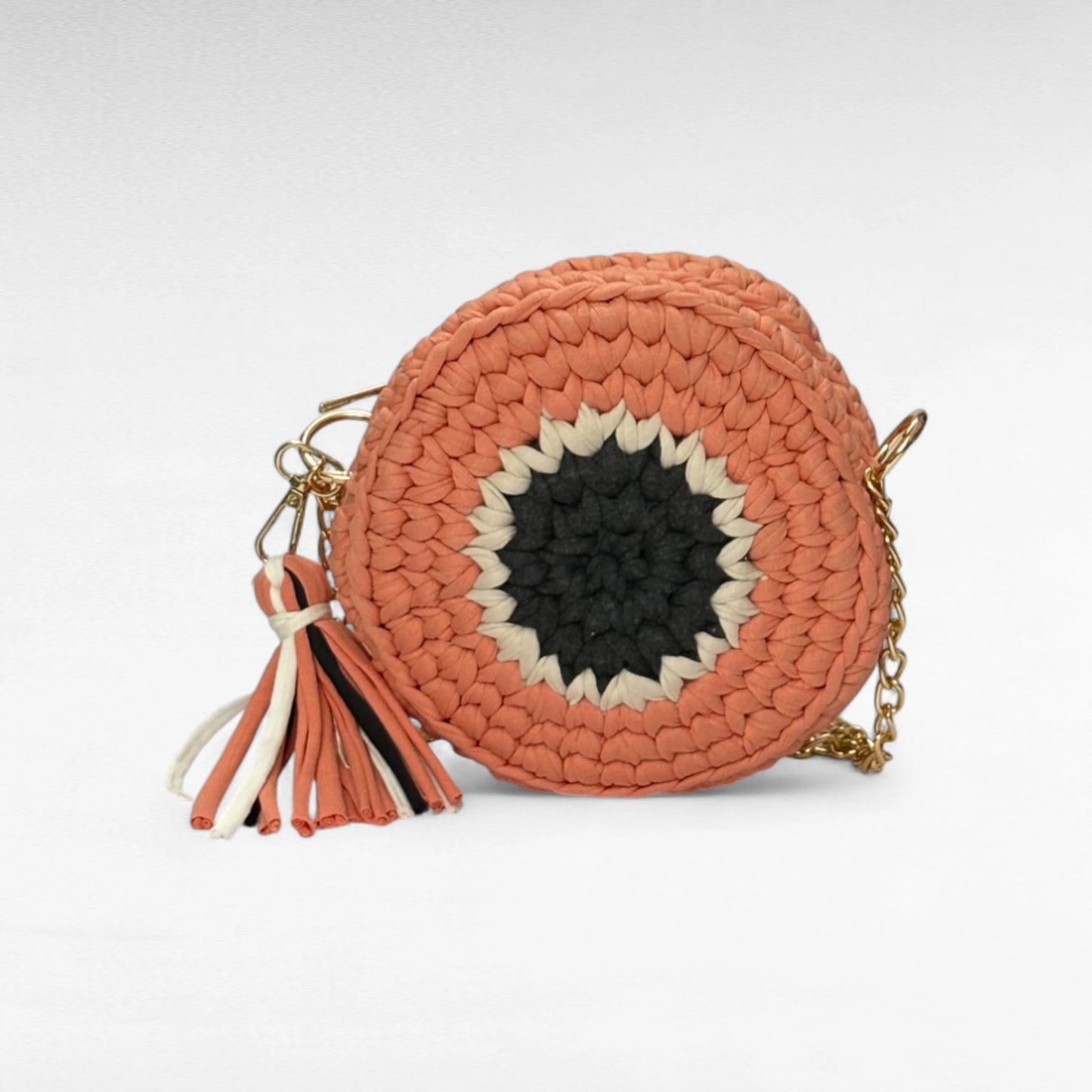 Rust Orange Evil Eye Round Sling Bag RC0047