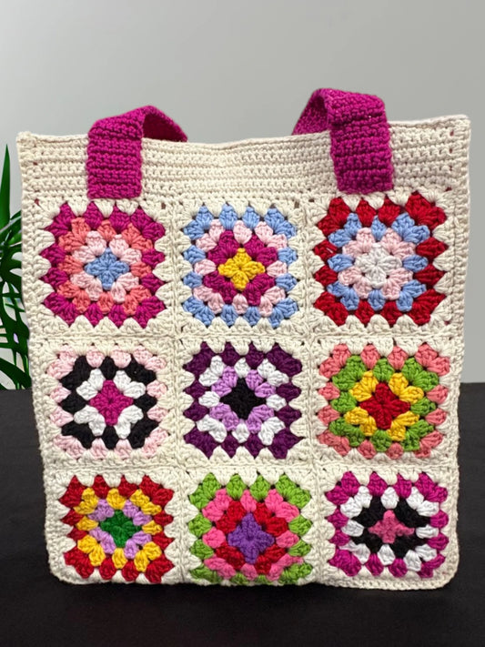 Multicolor Granny Square Tote RC0250