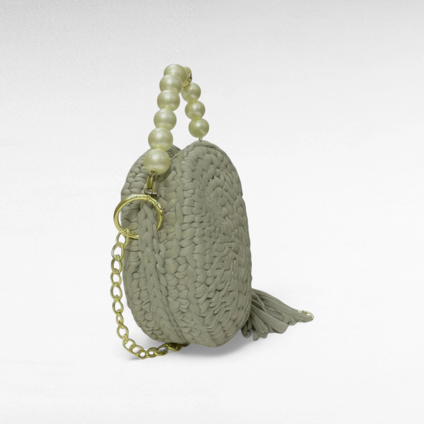Grey Round-Pearl Sling Bag RC0031