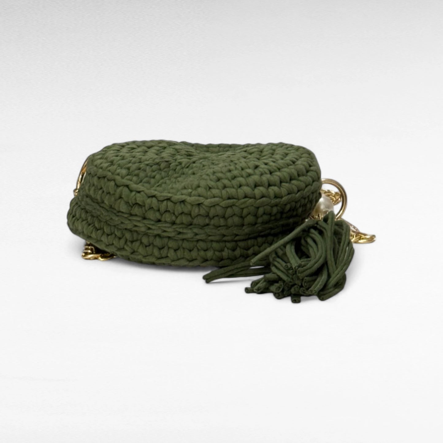 Olive Green Round-Pearl Sling Bag RC0030