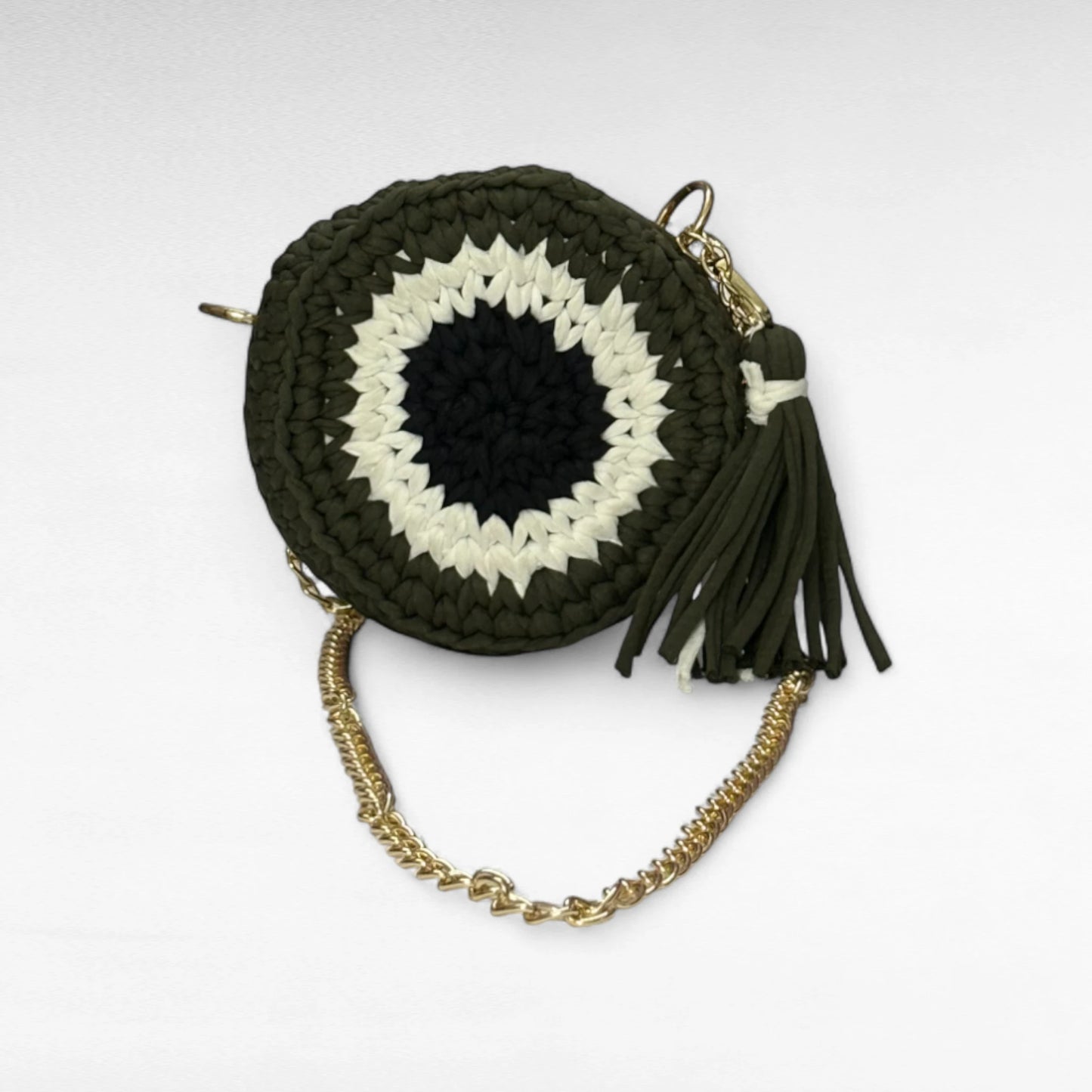 Olive Green Evil Eye Round Sling Bag RC0048