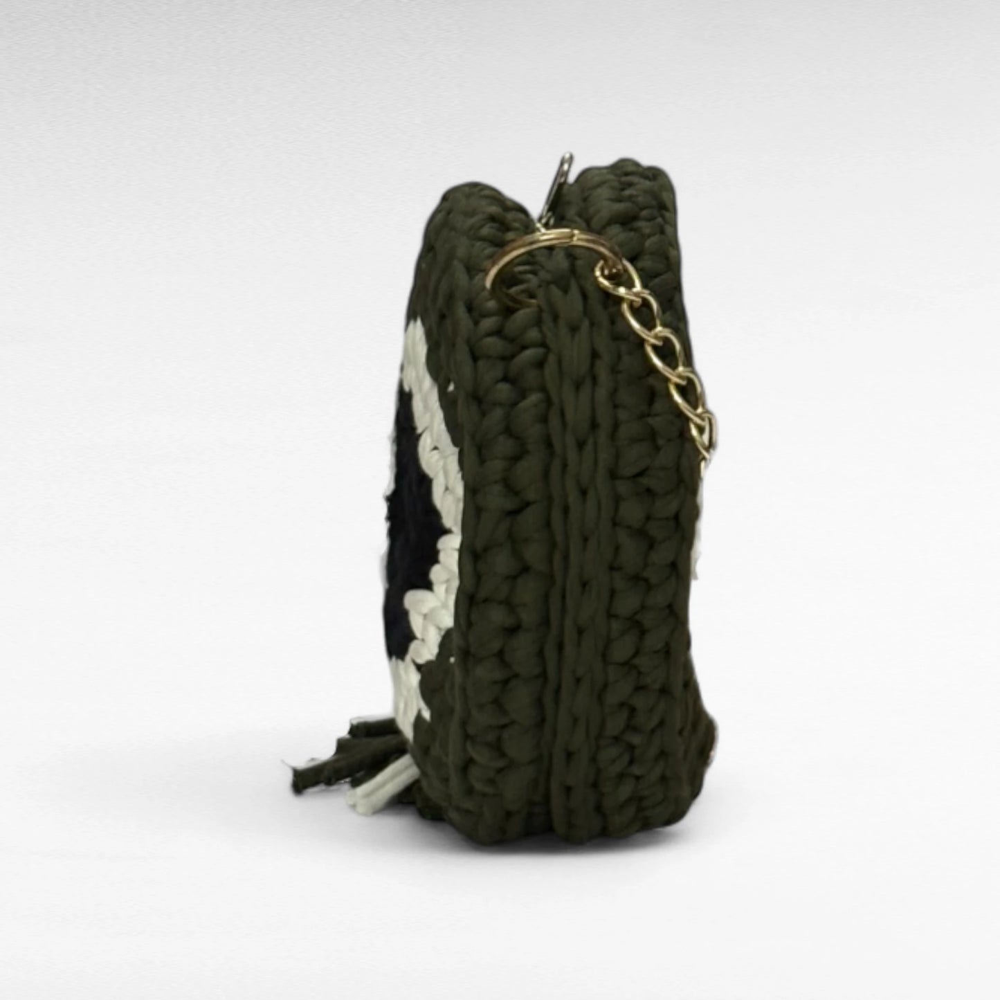 Olive Green Evil Eye Round Sling Bag RC0048