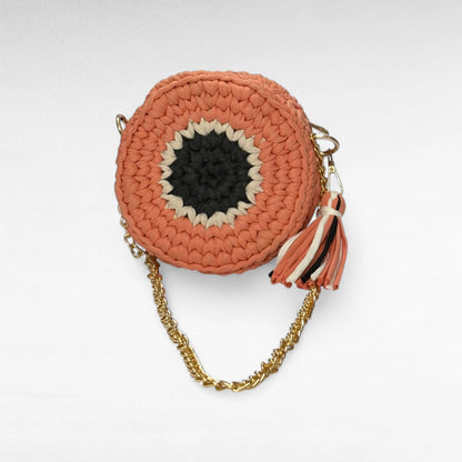 Rust Orange Evil Eye Round Sling Bag RC0047