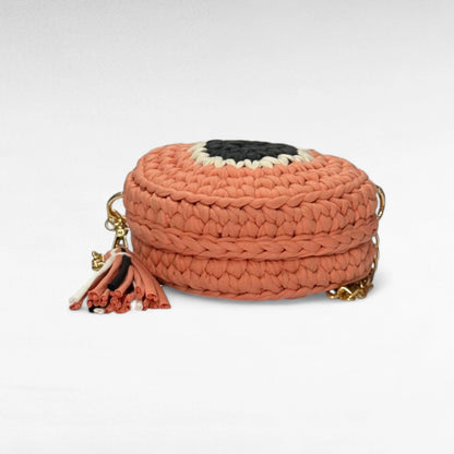 Rust Orange Evil Eye Round Sling Bag RC0047