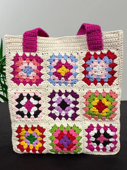 Multicolor Granny Square Tote RC0250