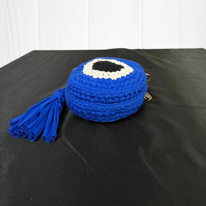 Deep Blue Evil Eye Round Sling Bag RC0049