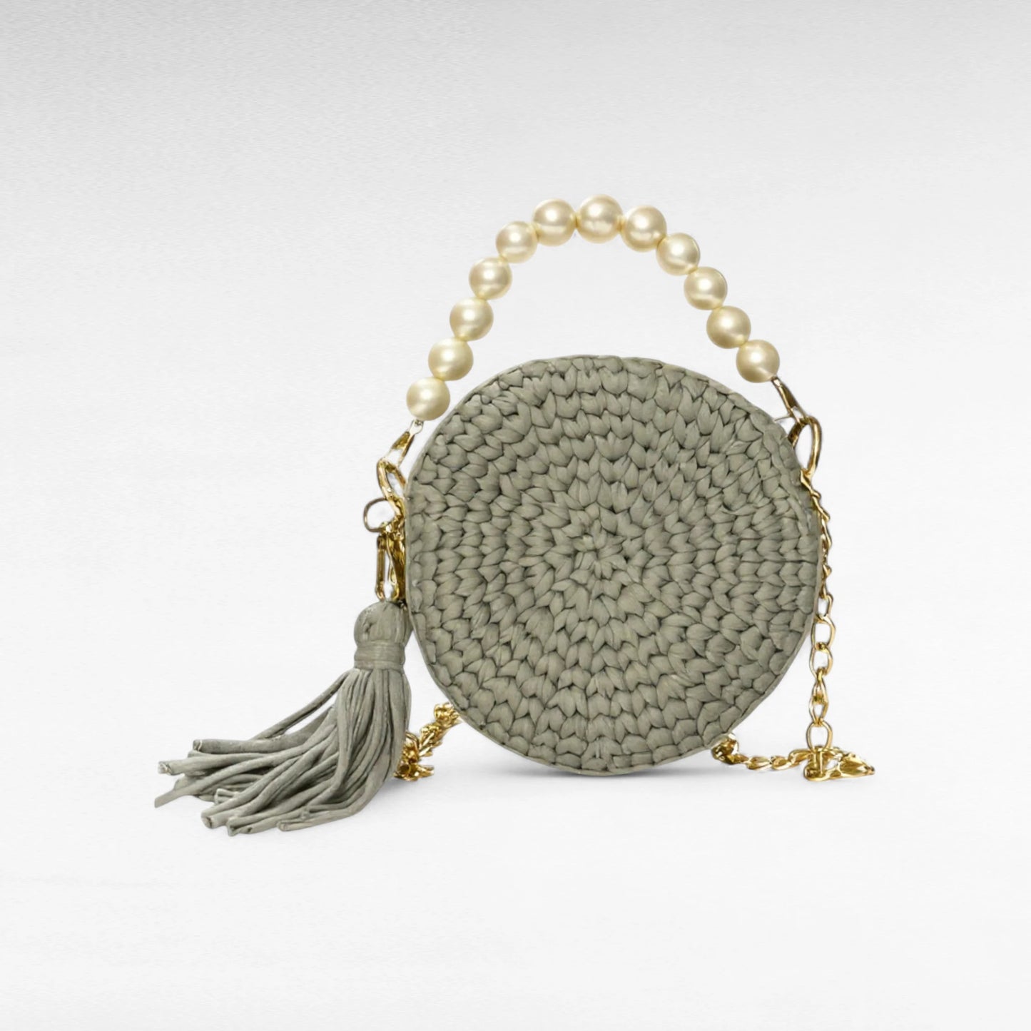 Grey Round-Pearl Sling Bag RC0031