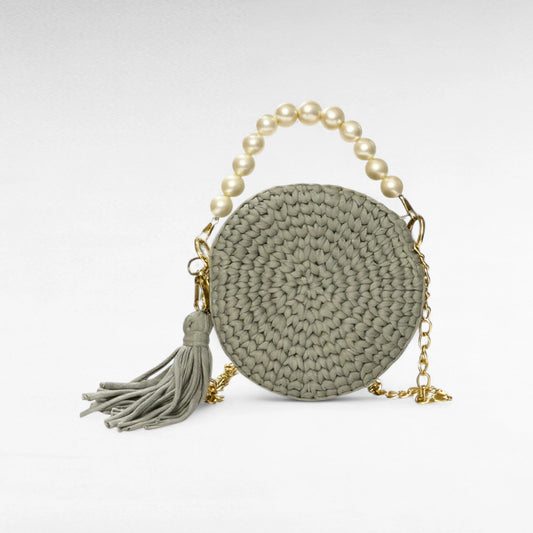 Grey Round-Pearl Sling Bag RC0031