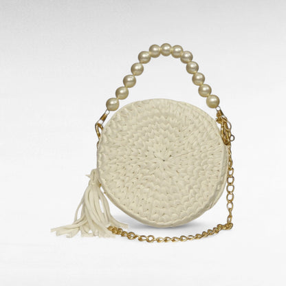 White Round-Pearl Sling Bag RC0034