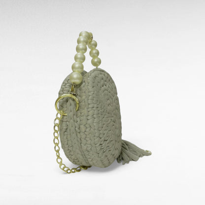 Grey Round-Pearl Sling Bag RC0031