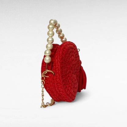Cherry Red Round-Pearl Sling Bag RC0033