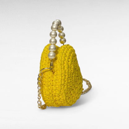 Lemon Yellow Round-Pearl Sling Bag RC0035