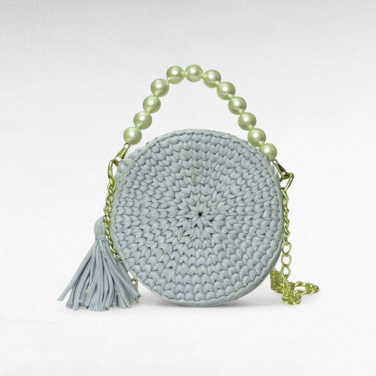 Pale Blue Round-Pearl Sling Bag RC0029