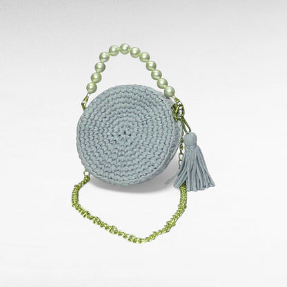 Pale Blue Round-Pearl Sling Bag RC0029
