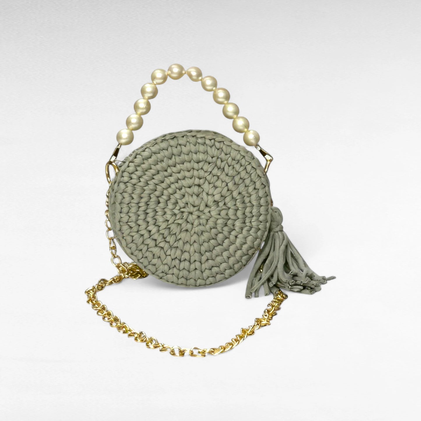 Grey Round-Pearl Sling Bag RC0031
