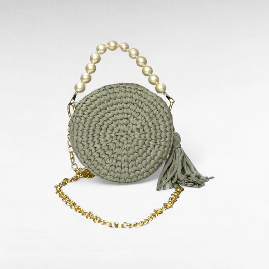 Grey Round-Pearl Sling Bag RC0031